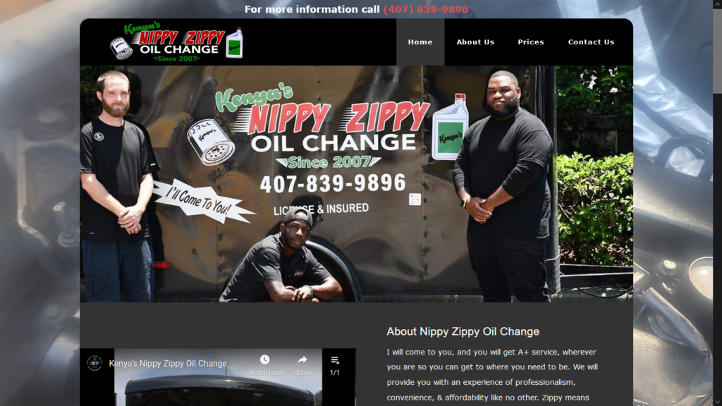 Nippy Zippy Oil Change Orlando FL